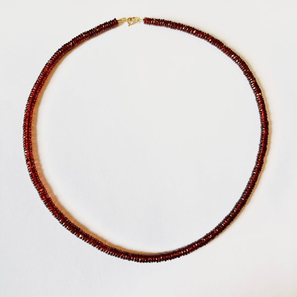 garnet heishi necklace