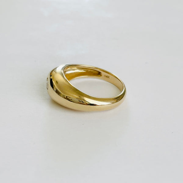 diamond gold dome ring, large
