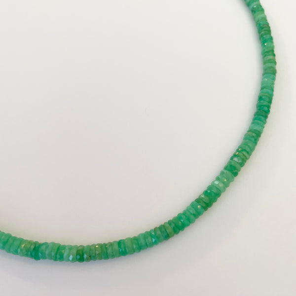 chrysoprase heishi necklace