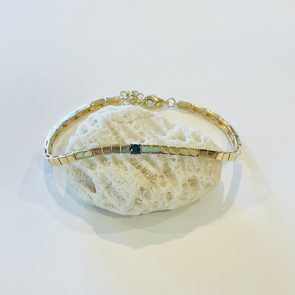 black diamond gold block bracelet