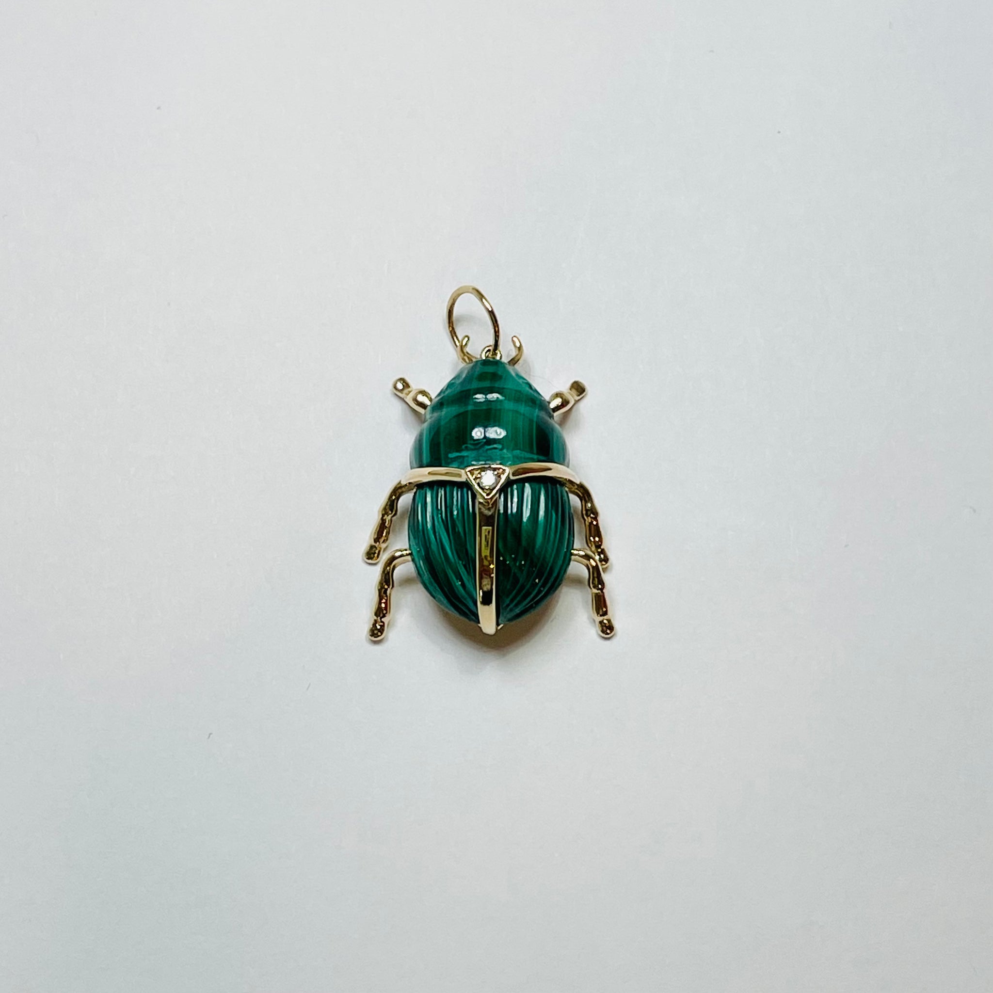 scarab beetle pendant, malachite