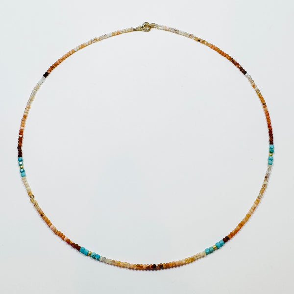 delicate color block necklace, 4 stations