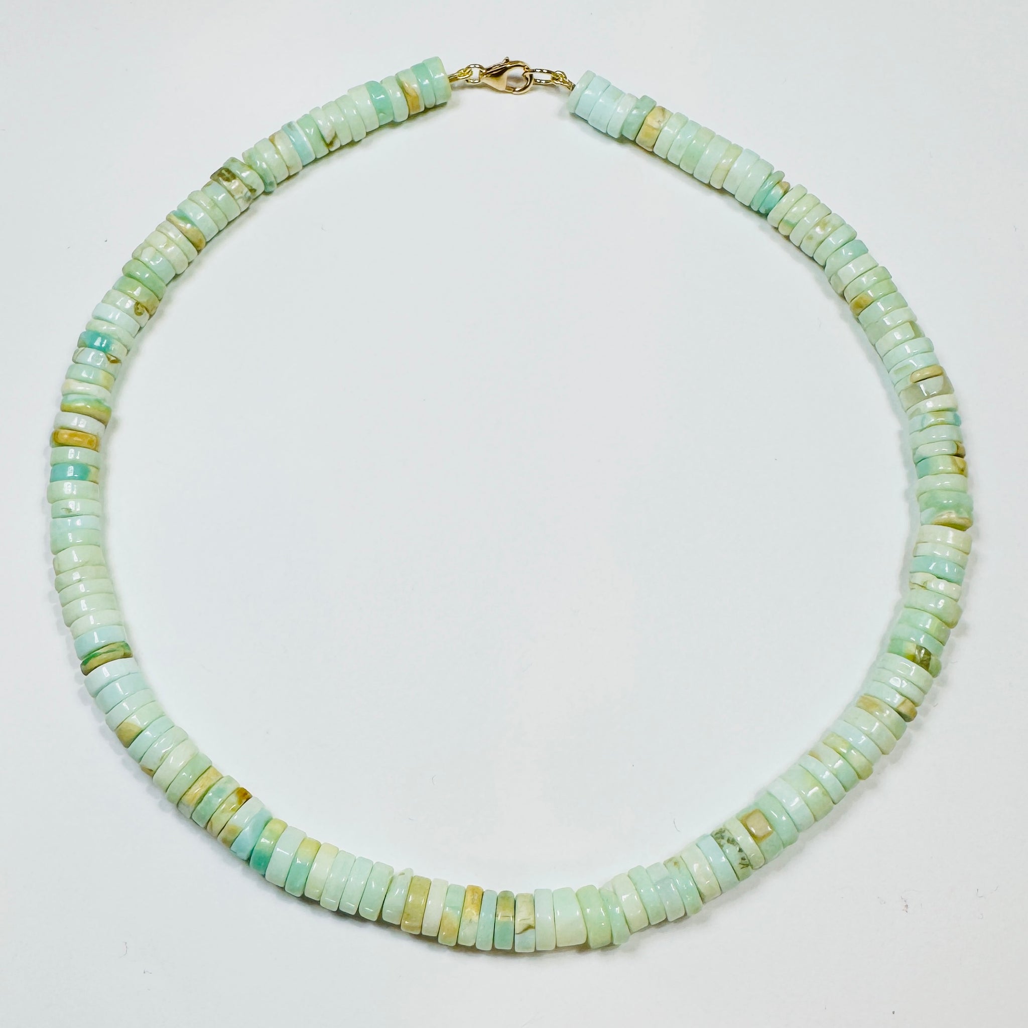 heishi cut robins egg opal candy necklace