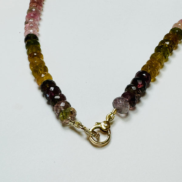 AAA faceted shaded tourmaline necklace