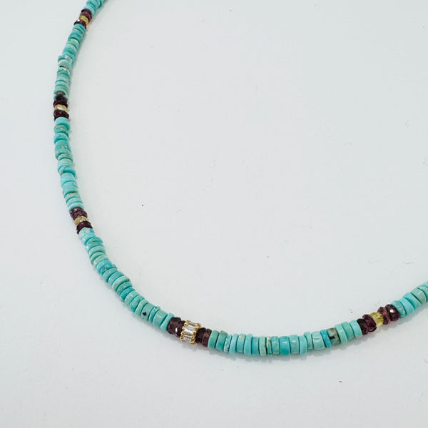 turquoise and sapphire with diamond barrel