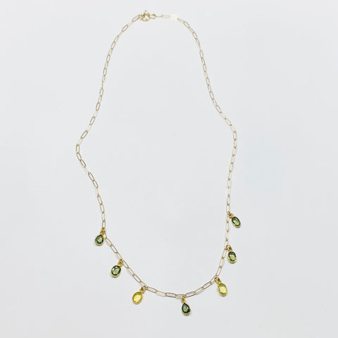 sapphire teardrop fringe necklace