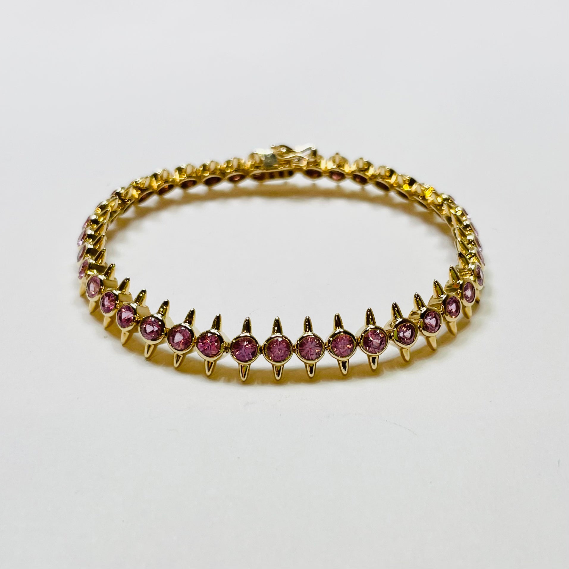 pink sapphire spike bracelet