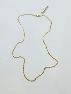 mirror cut chain, 14 kt gold