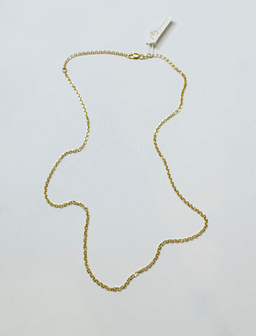 mirror cut chain, 14 kt gold