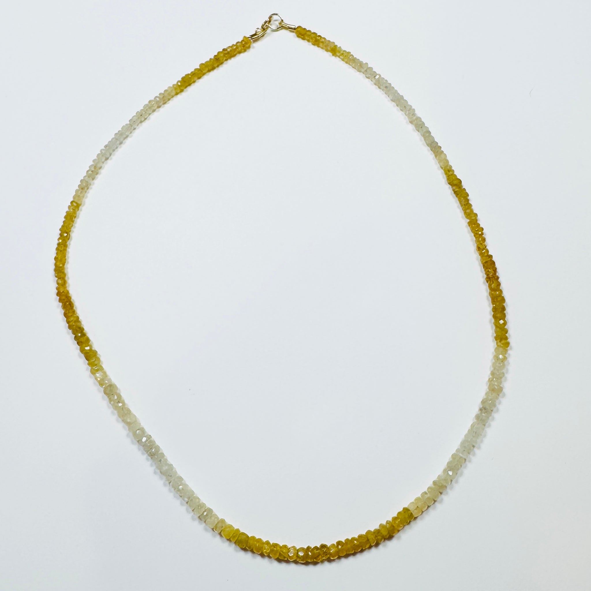 shaded yellow sapphire heishi cut necklace