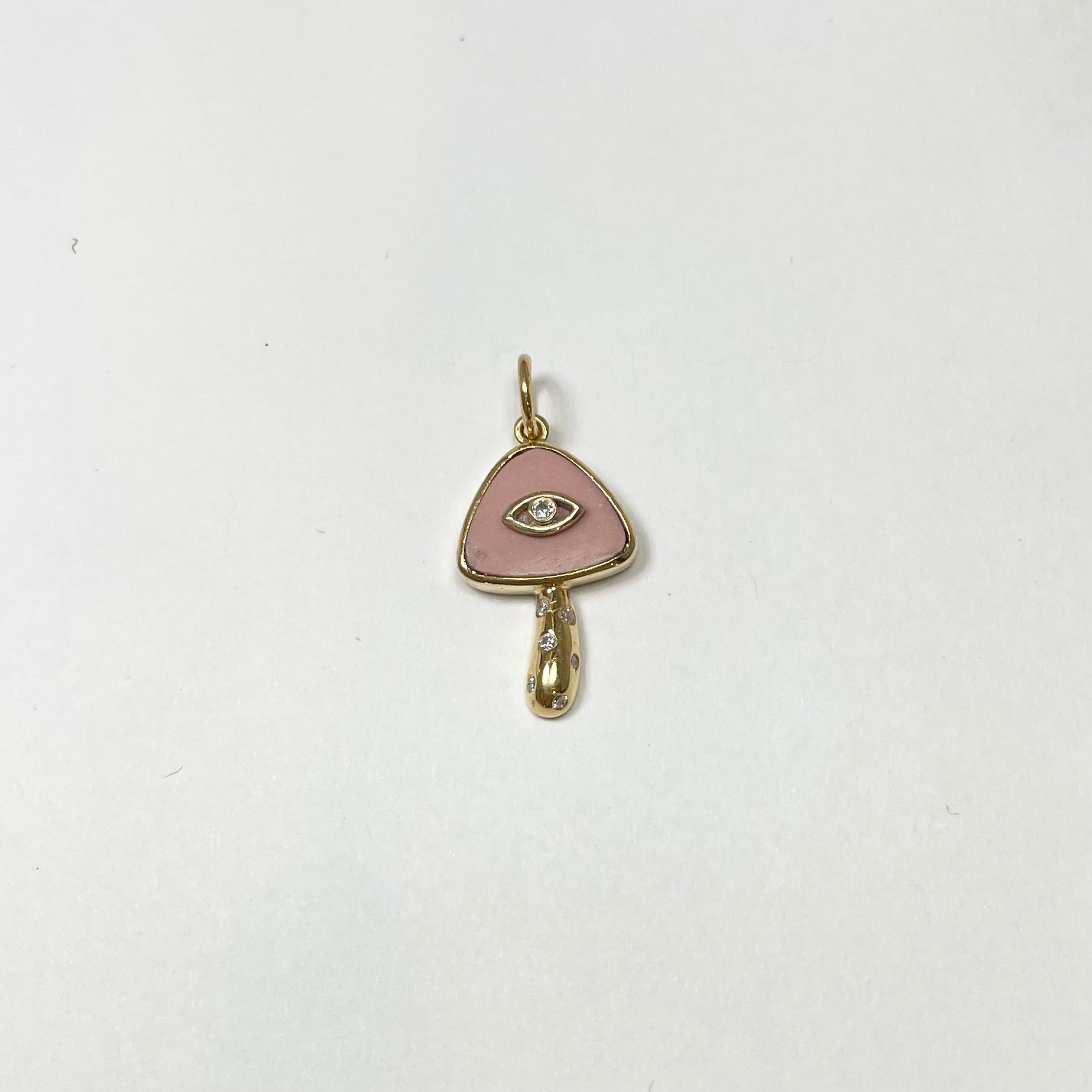 pink opal mushroom pendant