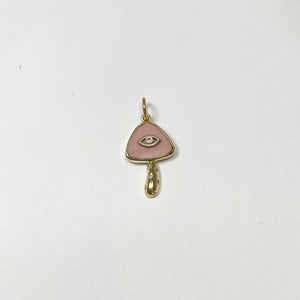 pink opal mushroom pendant