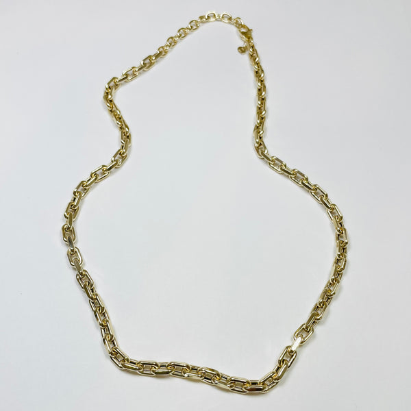 14k gold block rolo chain