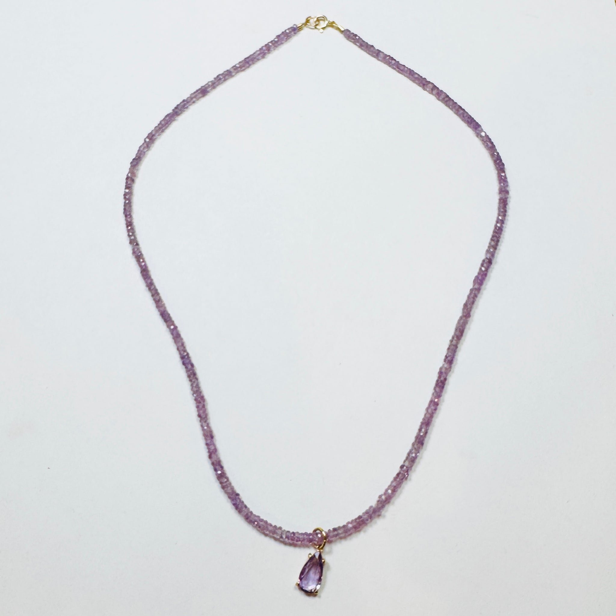 lavender rose and pink sapphire necklace