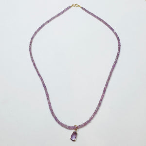 lavender rose and pink sapphire necklace