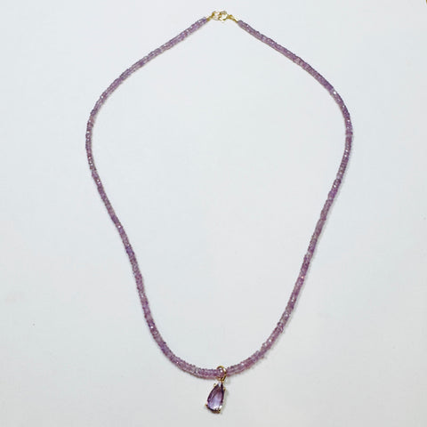 lavender rose and pink sapphire necklace