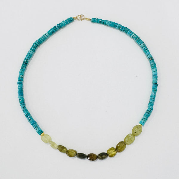 hessonite and turquoise necklace