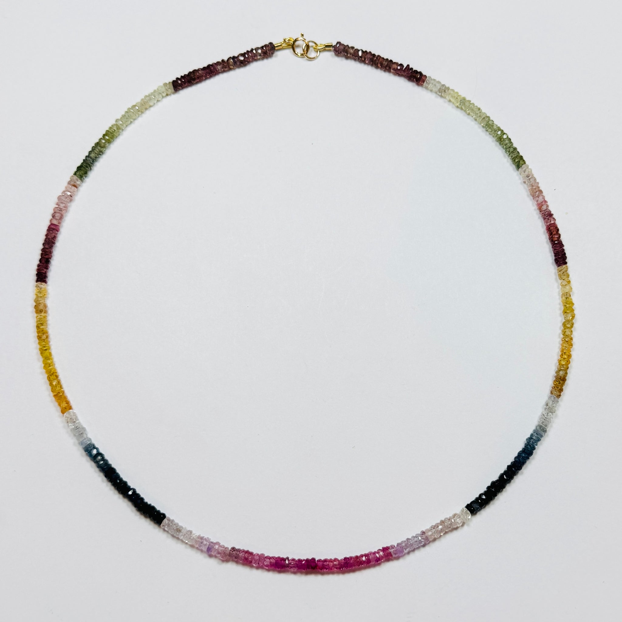 Autumn shaded sapphire heishi necklace