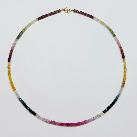 Autumn shaded sapphire heishi necklace