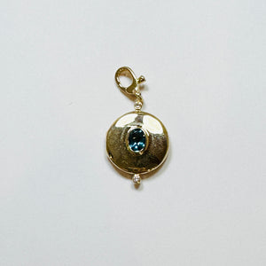 london blue topaz locket pendant