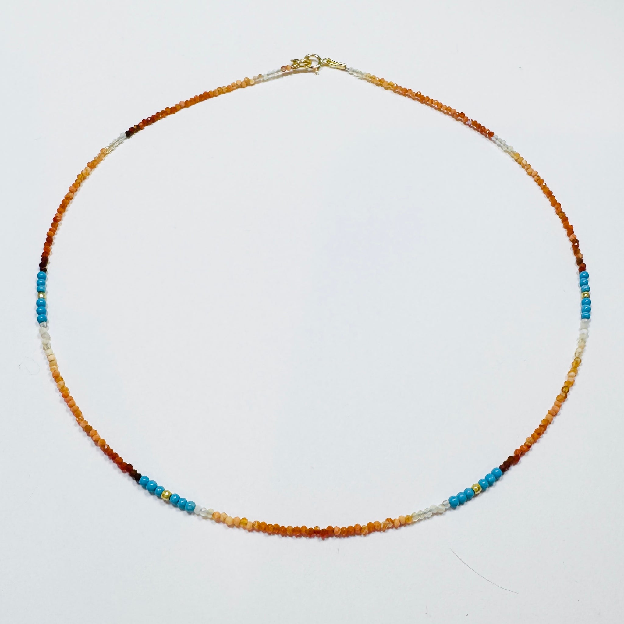 delicate color block necklace, four stations