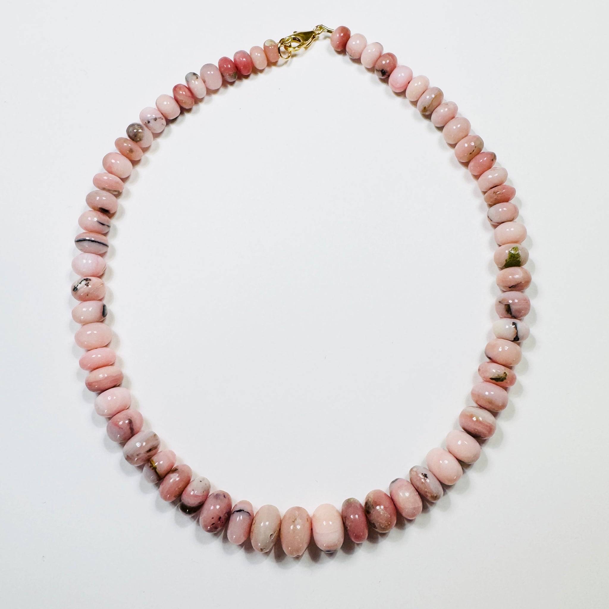 AAA pink opal graduated necklace