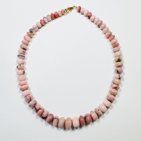 AAA pink opal graduated necklace