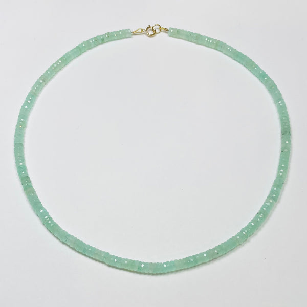 light chrysoprase heishi necklace