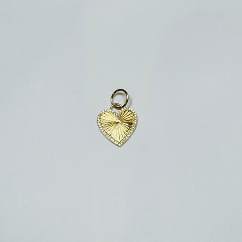 small fluted heart pendant