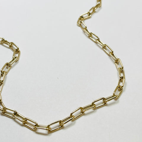 14k gold elongated rolo chain