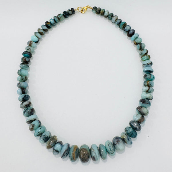 marbled Peruvian opal graduated necklace