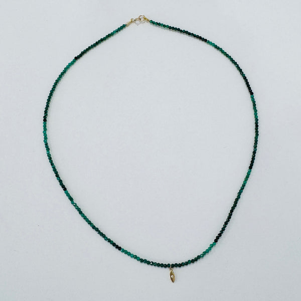 delicate gemstone mini charm necklace