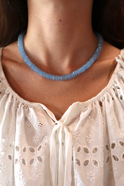 German cut chalcedony candy necklace