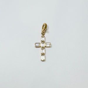 white topaz cross pendant