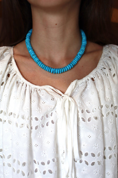 German cut turquoise candy necklace