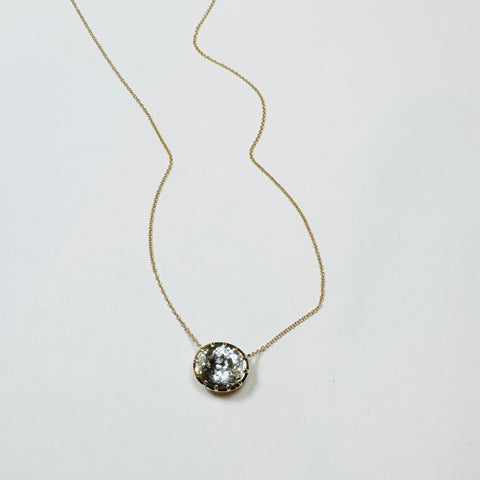 oval brilliant topaz necklace