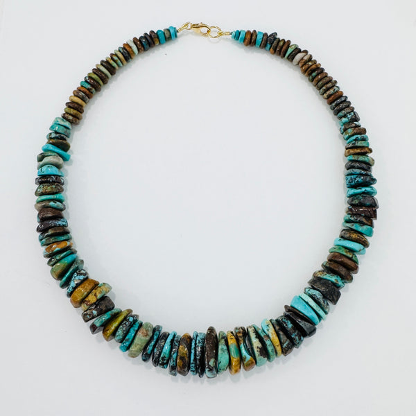 natural turquoise graduated necklace, 8-18 mm