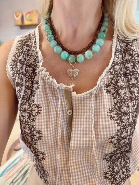 knotted gumball chrysoprase necklace, graduated