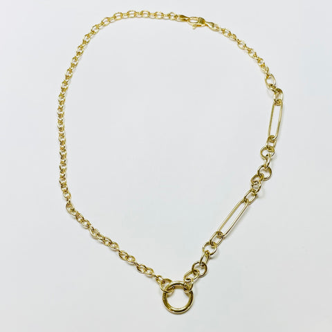 14k gold asymmetrical paperclip chain