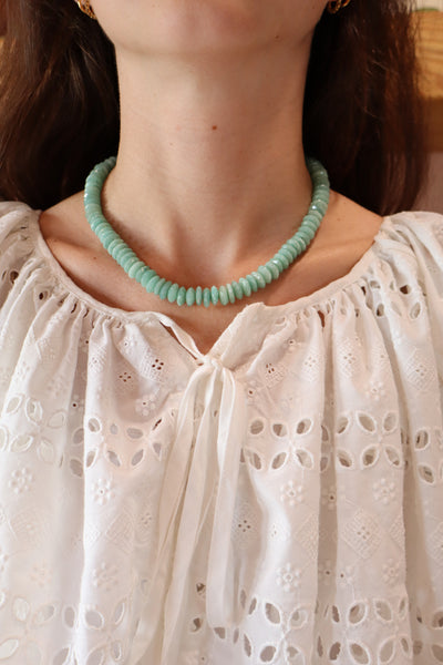 German cut amazonite candy necklace