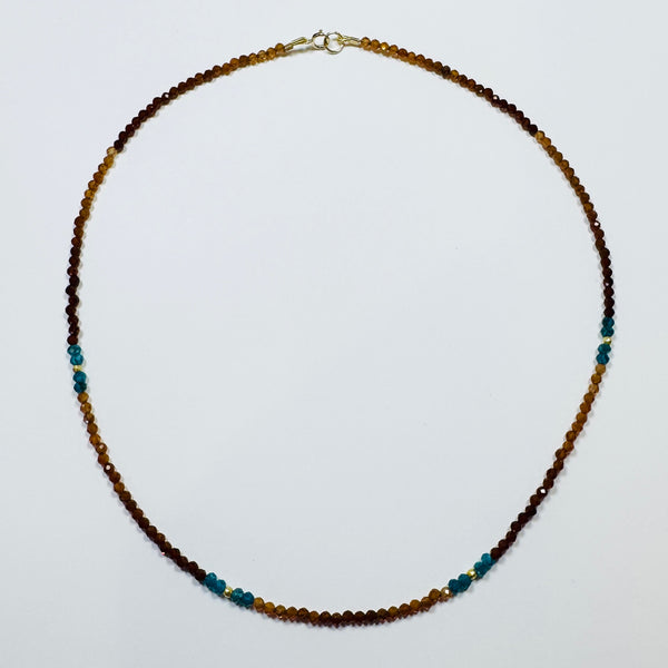 delicate color block necklace, 4 stations