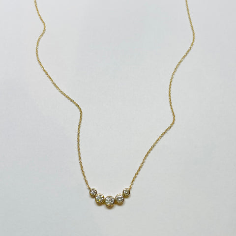 multi-bezel set diamond necklace