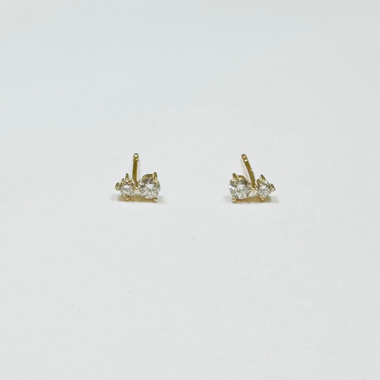 double diamond prong studs