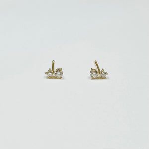 double diamond prong studs