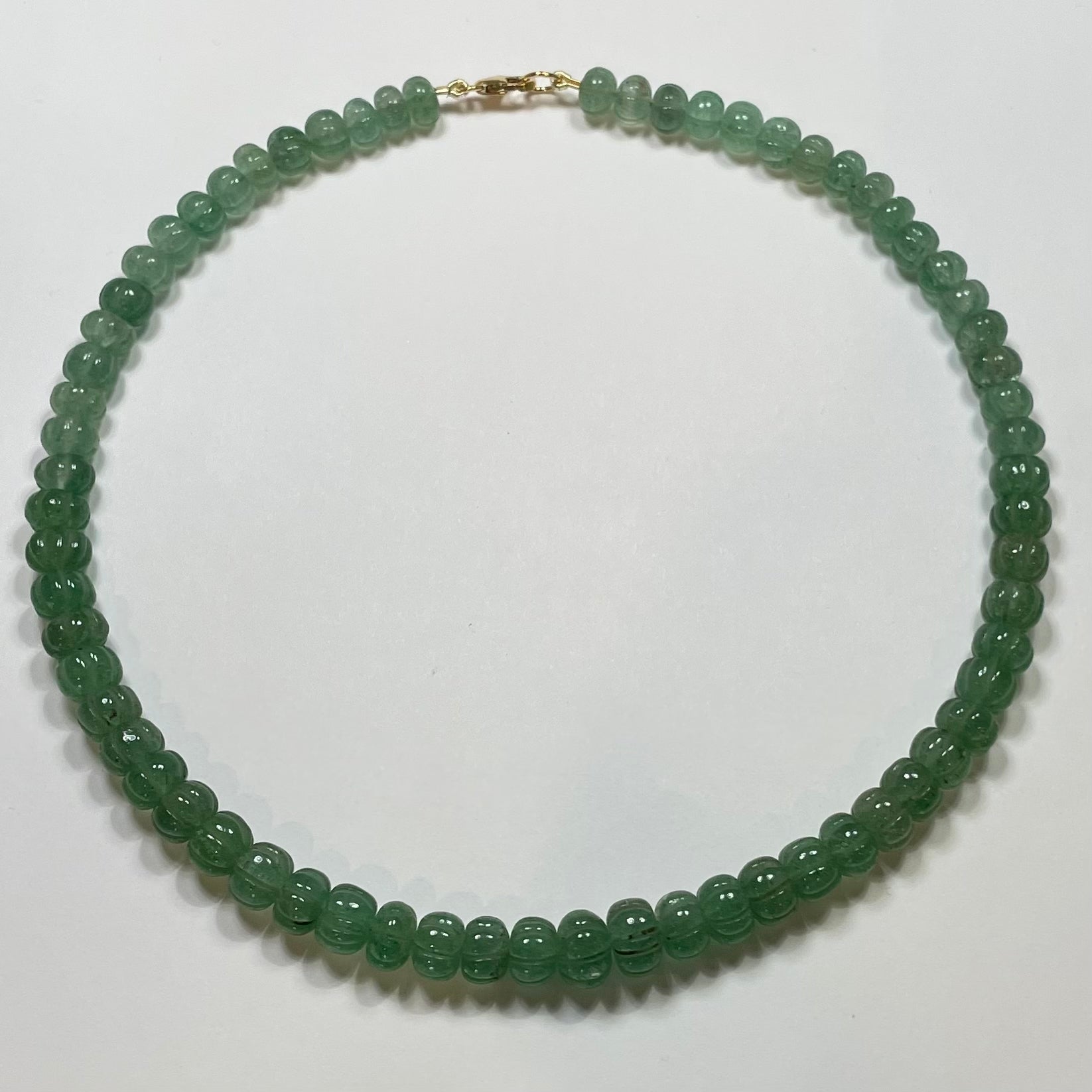 moss green carved chalcedony candy necklace