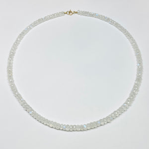 faceted cubed moonstone candy necklace