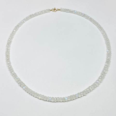 faceted cubed moonstone candy necklace
