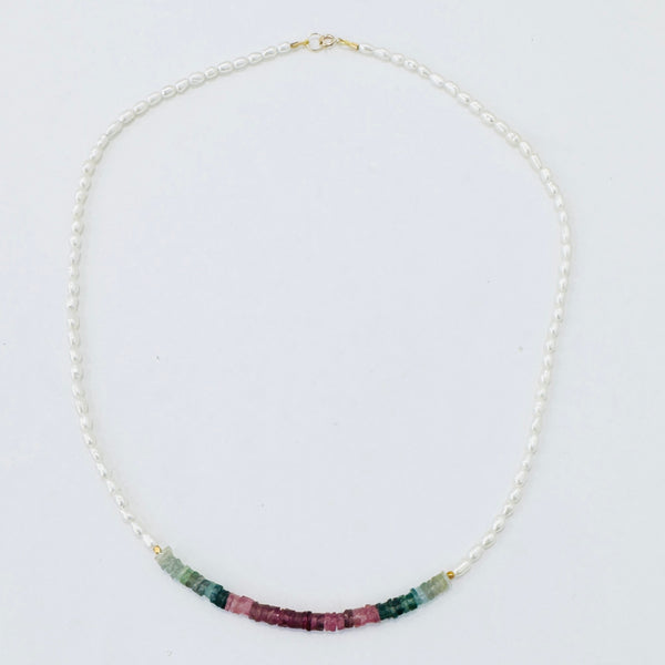 two tone delicate necklace