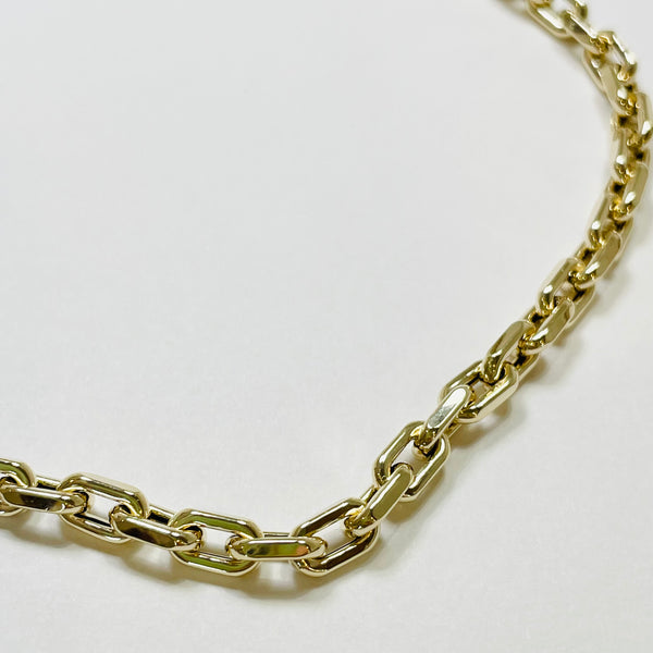 14k gold block rolo chain