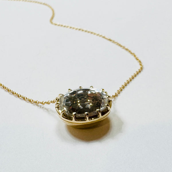 oval brilliant topaz necklace